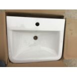 AN AS NEW AND BOXED VICTORIA PLUMB WHITE WASH BASIN 550 BAS1004