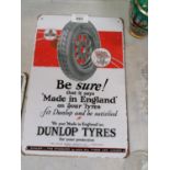 A VINTAGE STYLE 'DUNLOP TYRES' METAL SIGN