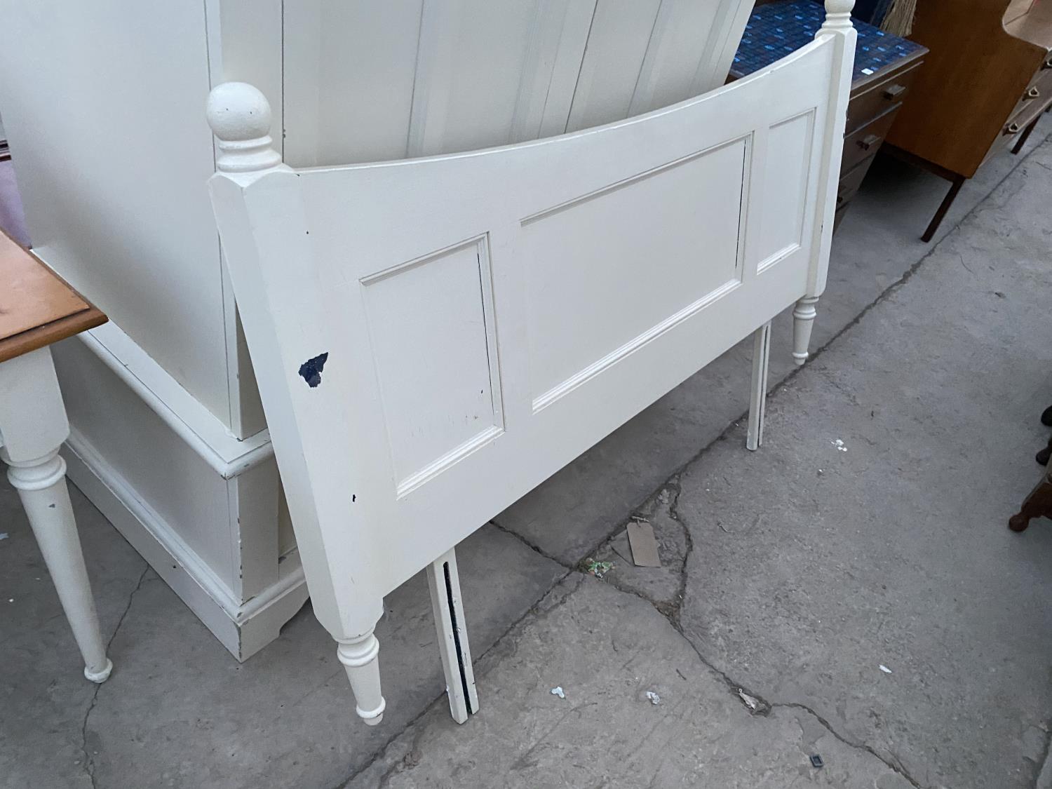 A YESTERDAYS PINE CREAM AND PINE WARDROBE AND DOUBLE BED HEAD - Image 2 of 5