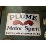 A VINTAGE STYLE 'PLUME MOTOR SPIRIT' METAL SIGN