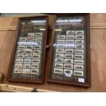 A PAIR OF FRAMED SELECTIONS OF CLASSIC CAR CIGARETTE CARDS