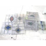 VARIOUS LEAD GLASS WINDOW PANELS