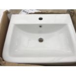 AN AS NEW AND BOXED VICTORIA PLUMB WHITE WASH BASIN 550 BAS1004