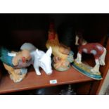 FOUR ITEMS TO INCLUDE A CAST HORSE DOOR STOP