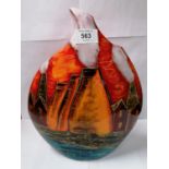 A LARGE ANITA HARRIS 'POTTERIES PAST' PATTERN TEARDROP VASE, HEIGHT APPROX 29 CM