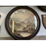 A LARGE FRAMED COPELAND CERAMIC CHARGER, 'ON THE WALYMANN, BAVARIA'