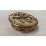 A STAFFORDSHIRE ENAMEL PILL BOX