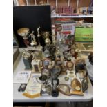 A LARGE AMOUNT OF OF SEMI PROFESSIONAL FOOTBALLERS TROPHIES AND MEDALS