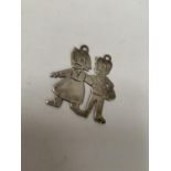 A SILVER PENDANT OF TWO PEOPLE