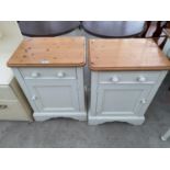 TWO YESTERDAYS PINE CREAM AND PINE BEDSIDE CABINETS