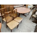 A G PLAN RETRO TEAK EXTENDING DINING TABLE AND SIX MATCHING DINING CHAIRS