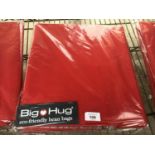 A BIG HUG 'LONDON' BEAN BAG IN RED , 140CM X 18OCM, HEAVY DUTY POLYESTER, STAIN AND WATER