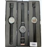 THREE BOXED GENTS MODERN WRIST WATCHES