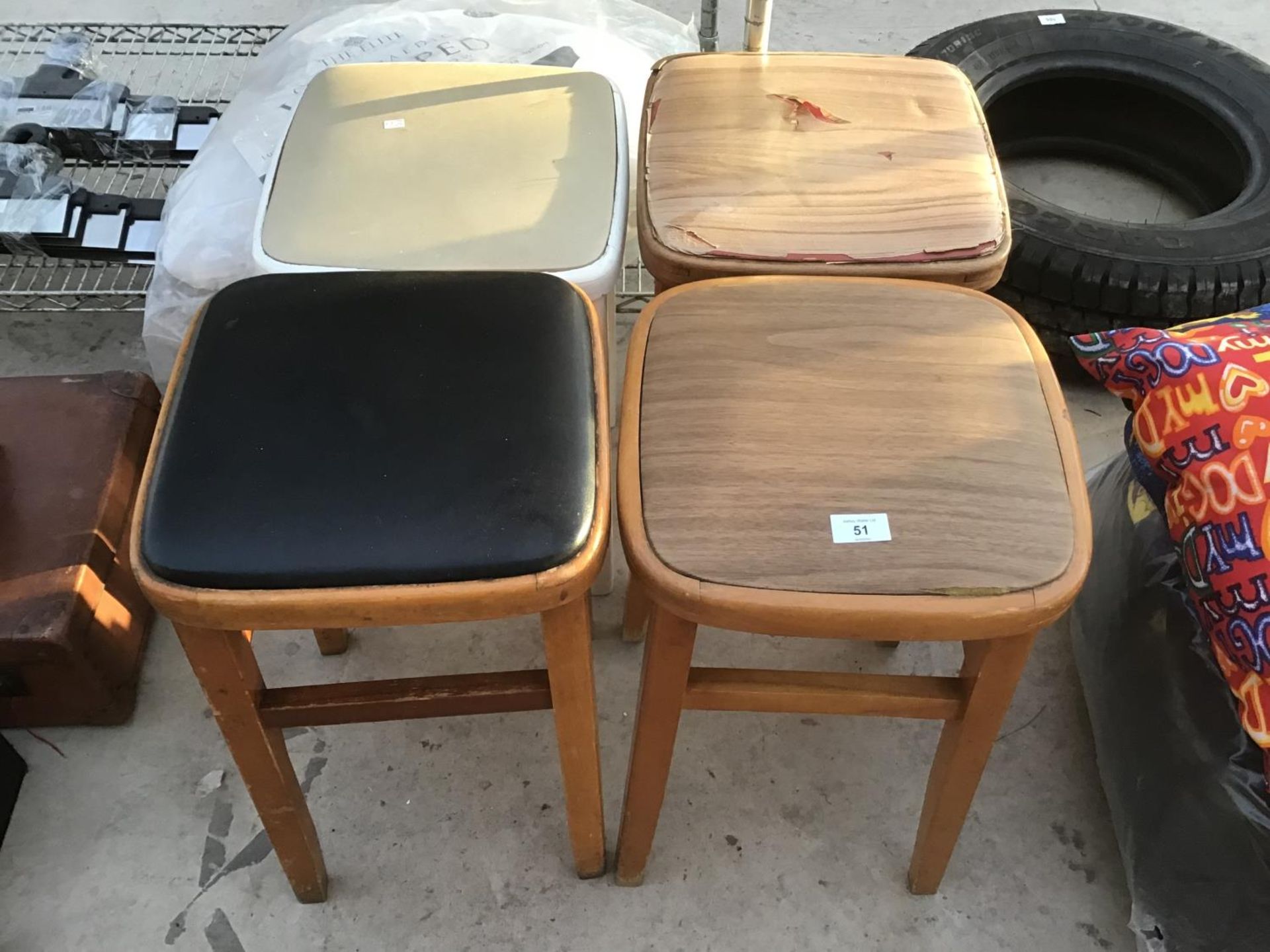 FOUR RETRO STOOLS