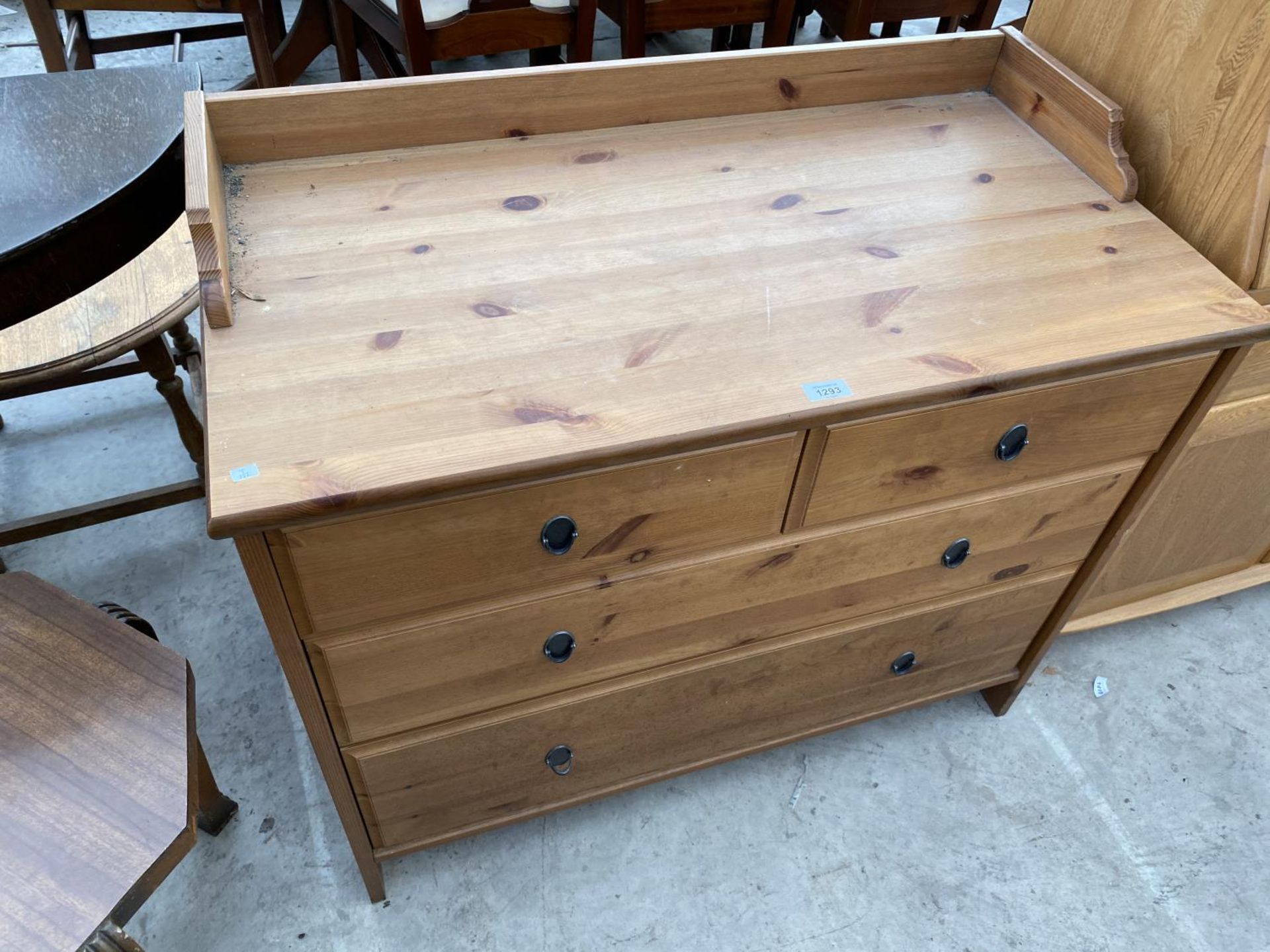 A PINE CHEST OF TWO SHORT AND TWO LONG DRAWERS