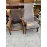 TWO PARKER KNOLL ARMCHAIRS - MODELS PK 988-1023 AND PK 1071-74