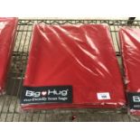 A BIG HUG 'LONDON' BEAN BAG IN RED , 140CM X 18OCM, HEAVY DUTY POLYESTER, STAIN AND WATER