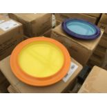 THIRTY SIX MIXED YELLOW AND BLUE NEW AND BOXED HEAVY DUTY PLATES