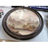 A LARGE FRAMED COPELAND CERAMIC CHARGER, 'ON THE WALYMANN, BAVARIA'