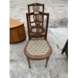 TWO WALNUT BEDROOM CHAIRS
