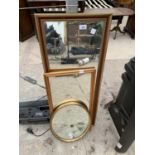 THREE VAROUS FRAMED MIRRORS