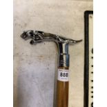 A JAGUAR HANDLED WALKING STICK