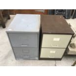 TWO METAL TWO DRAWER FILING CABINETS