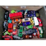 A BOX OF ASSORTED DIE CAST CAR MODELS