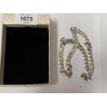 A SIVLER GENTS NECK CHAIN , BOXED