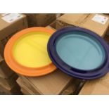 THIRTY SIX MIXED YELLOW AND BLUE NEW AND BOXED HEAVY DUTY PLATES