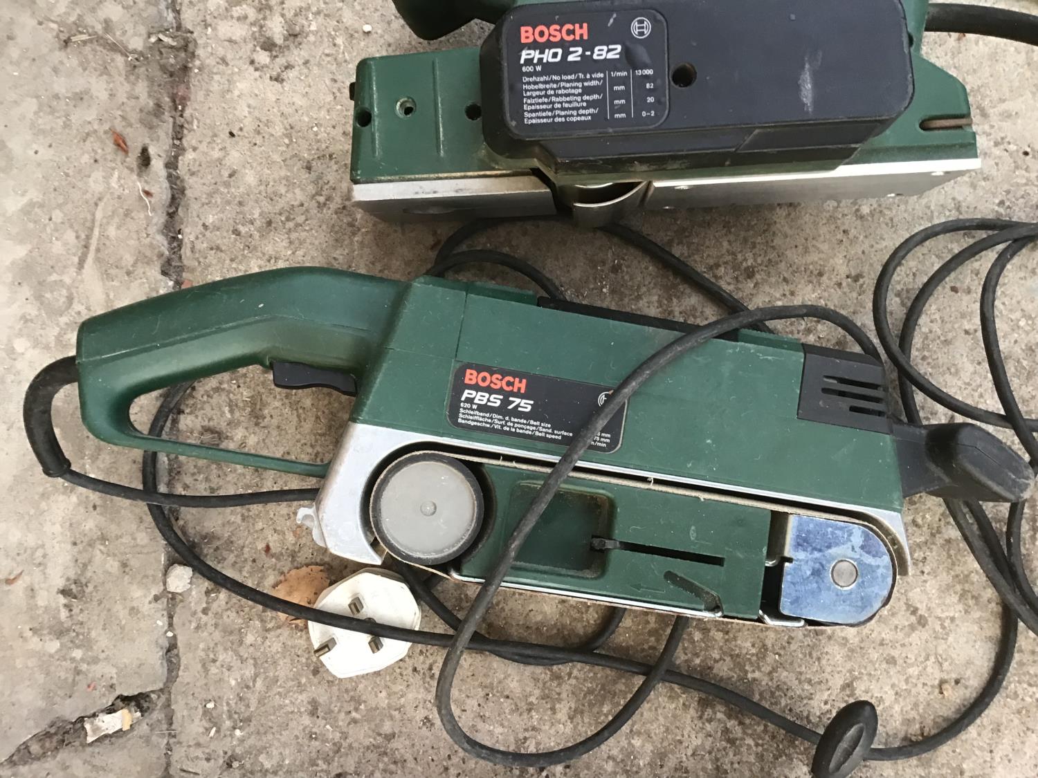 A BOSCH PHO 2 - 82 PLANER AND A BOSCH PBS 75 BELT SANDER IN WORKING ORDER - Image 3 of 3