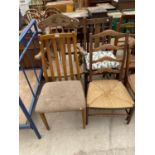 FOUR VARIOUS DINING CHAIRS