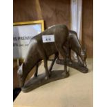 TWO DECORATIVE WOODEN ANIMAL MODELS