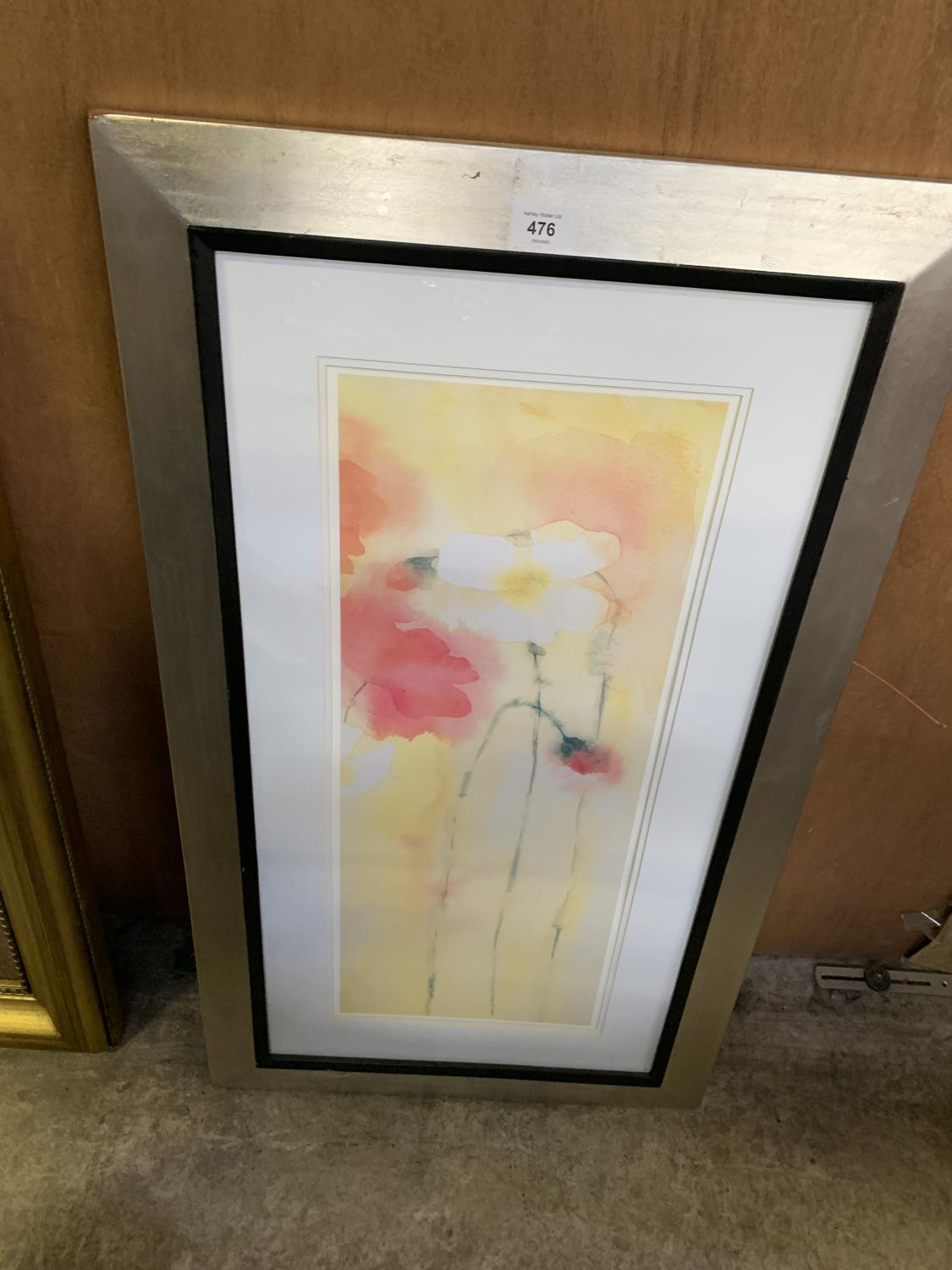 A MODERN FRAMED FLORAL PRINT