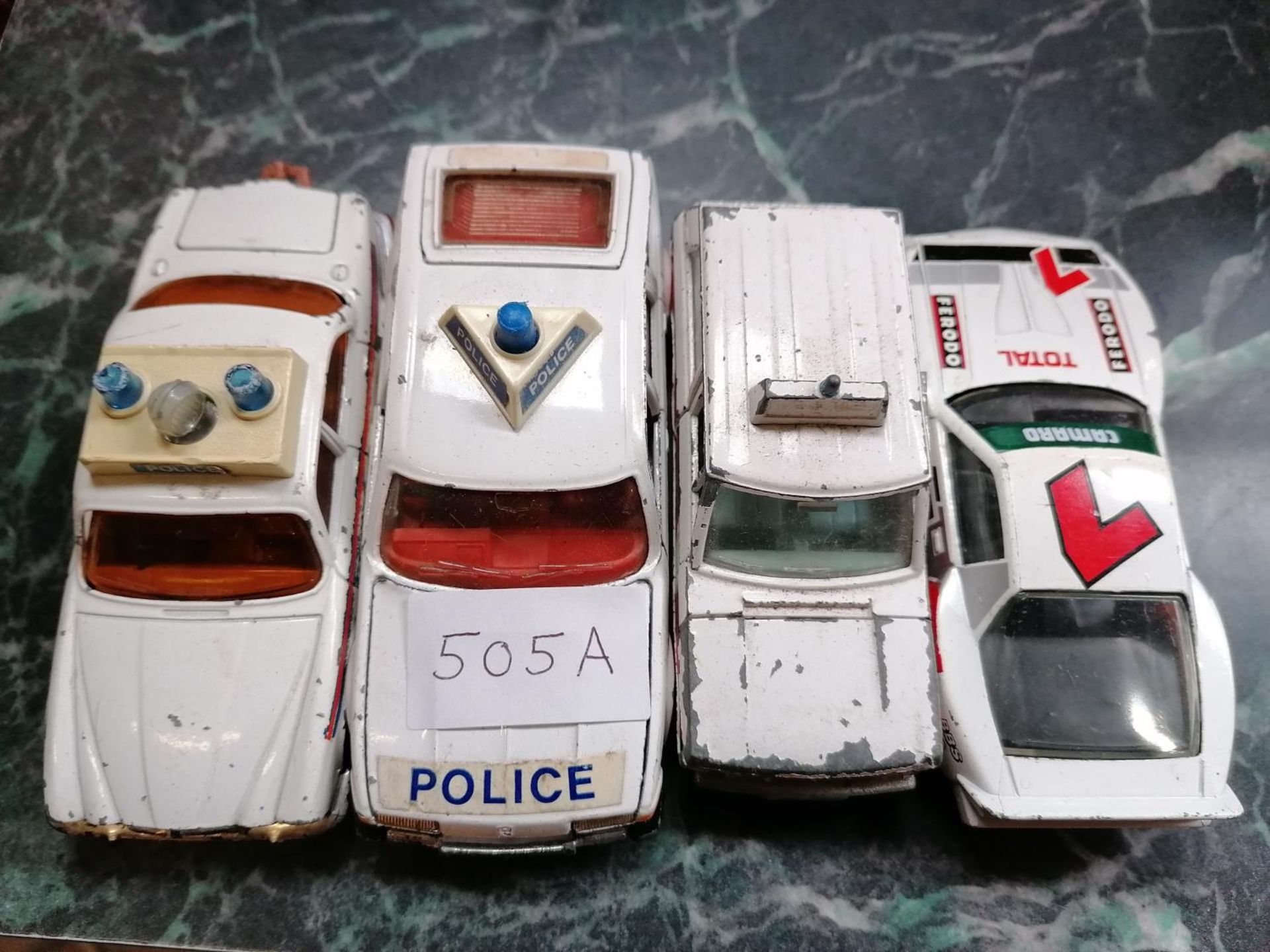 FOUR VINTAGE DIE CAST MODELS, CORGI, DINKY AND MATCHBOX