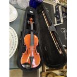 A RODERICH PAESOLD VIOLIN AND CASE WITH BOW