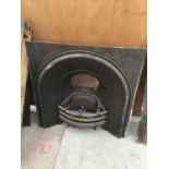 A CAST IRON FIRE PLACE WITH GRATE 91CM X 90CM HIGH
