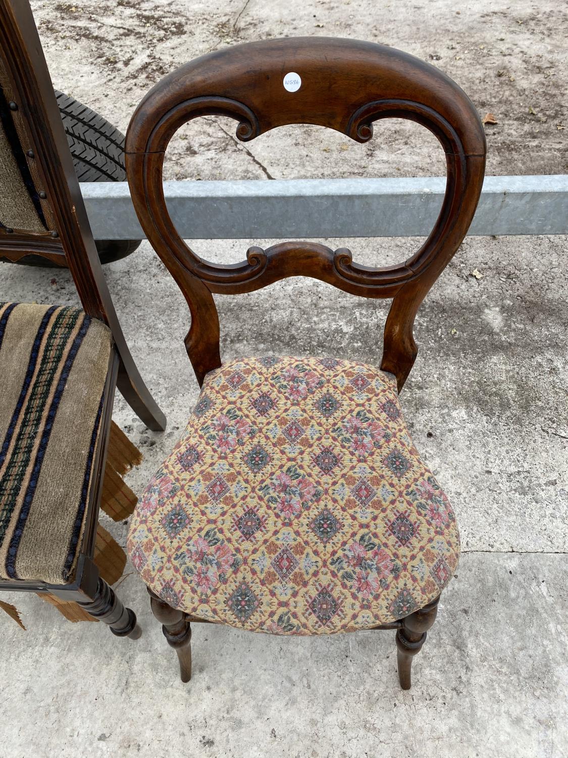 THREE VARIOUS BEDROOM CHAIRS - Image 4 of 5