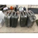 FOUR JERRY CANS TO INCLUDE A 1951 AND A 1960 EXAMPLE