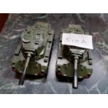 TWO VINTAGE CORGI DIE CAST TANK MODELS