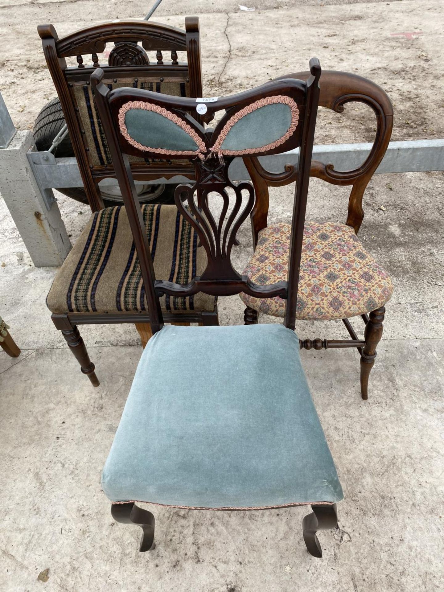 THREE VARIOUS BEDROOM CHAIRS