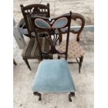 THREE VARIOUS BEDROOM CHAIRS