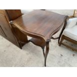 A MAHOGANY SIDE TABLE WITH LOWER SHELF