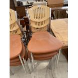 FIVE RETRO CHROME FRAMED CHAIRS