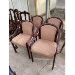 FOUR MAHOGANY RESTAURANT CHAIRS