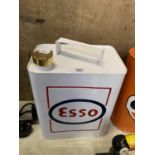 A WHITE ESSO METAL PETROL CAN