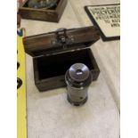 A WOODEN BOXED SMALL VICTORIAN MARINE TELESCOPE