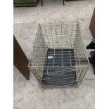 A METAL PET CAGE WITH PLASTIC LINER TRAY
