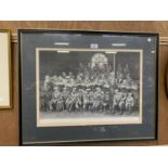 A LARGE FRAMED GELDART PENCIL SIGNED PRINT