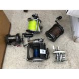 FIVE VARIOUS FISHING REELS